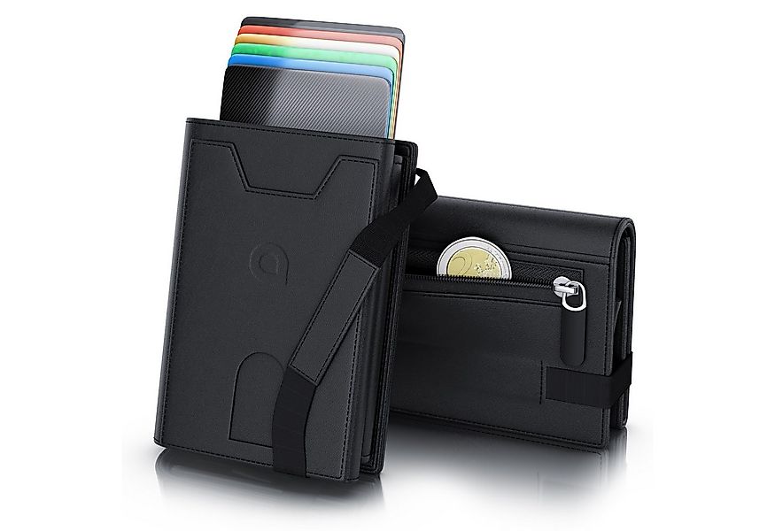 Aplic Kartenetui Leder & Alu Karten Schutzhülle für 8 bis 12 Karten mit Gel günstig online kaufen