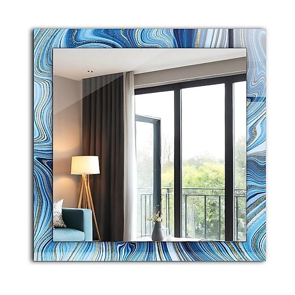 Tulup Spiegel mit Motivdruck Abstraktes Blaues Muster 60x60 cm Rechteckig S günstig online kaufen