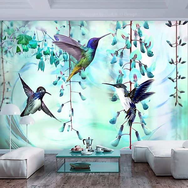 Fototapete - Flying Hummingbirds (Green) günstig online kaufen