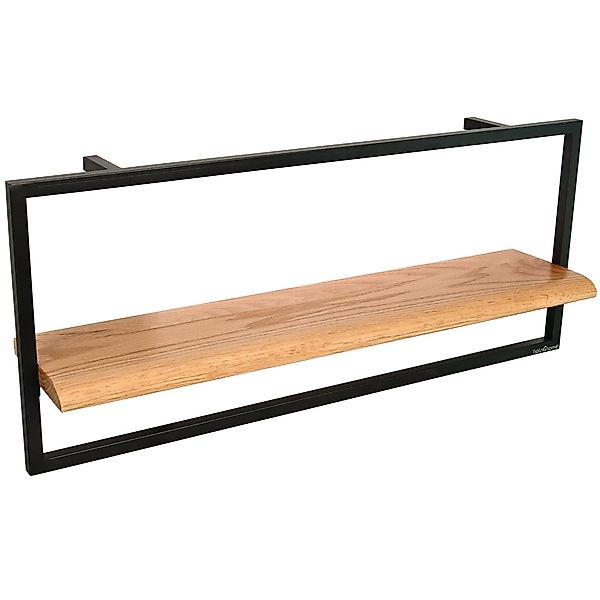 holz4home® Wandregal Natur Eiche mit Metallrahmen günstig online kaufen