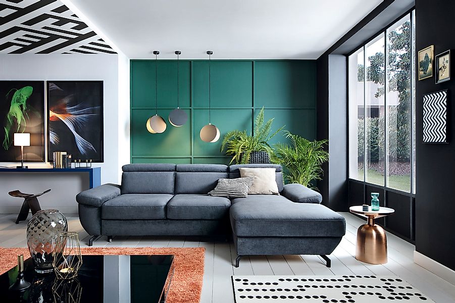 TRENDMANUFAKTUR Ecksofa »Rima, multifunktionales Sofa, L-Form,«, mit Bettfu günstig online kaufen