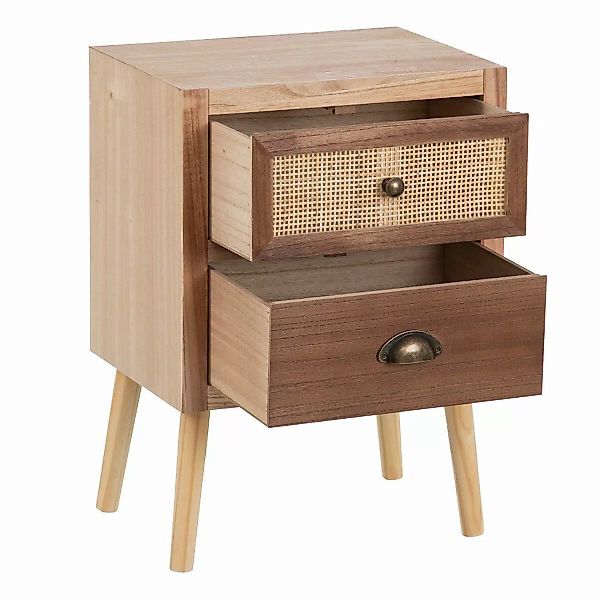 Nachttisch Sasha 40 X 30 X 57 Cm Natürlich Holz Creme Rattan günstig online kaufen