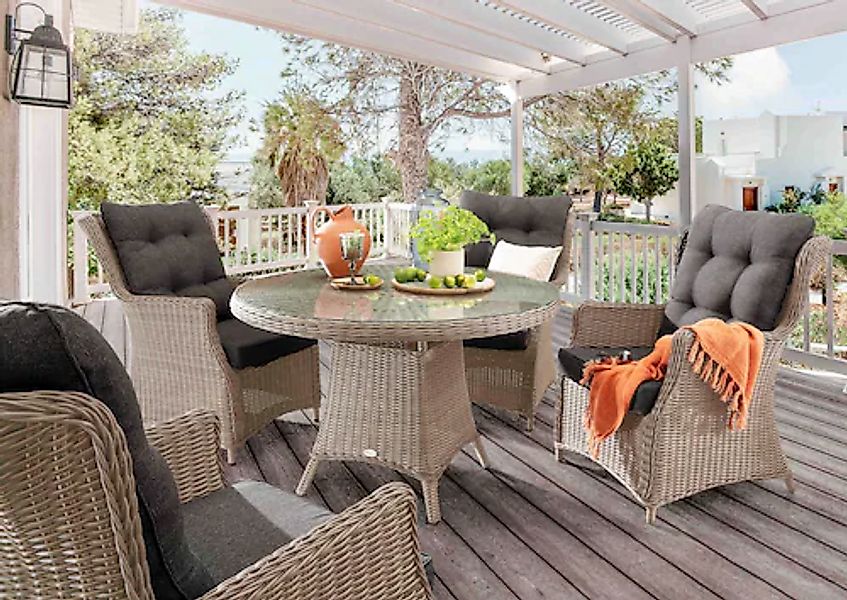 Destiny Garten-Essgruppe »CASA LUNA« 4x Sessel, 1x Tisch, inkl. Auflagen, 1 günstig online kaufen