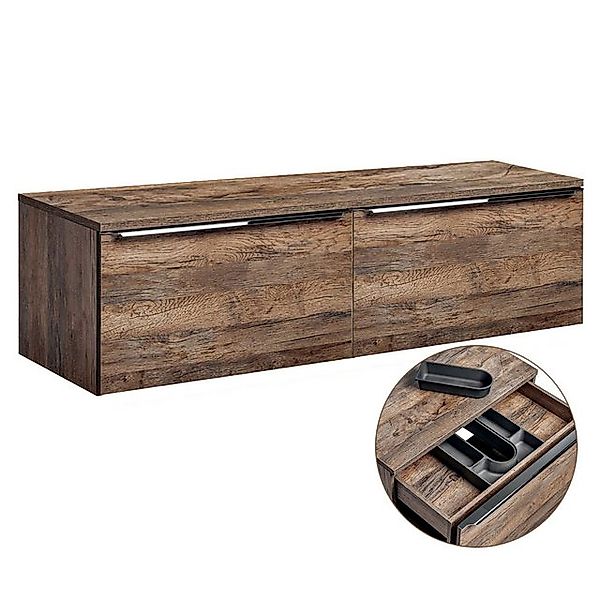 Lomadox Waschbeckenschrank PUEBLA-56 Vintage Oak Eiche 160,4/48,5/46 cm günstig online kaufen