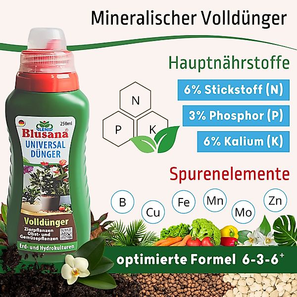 Blusana Pflanzendünger Universal Flüssigdünger NPK 6-3-6 günstig online kaufen