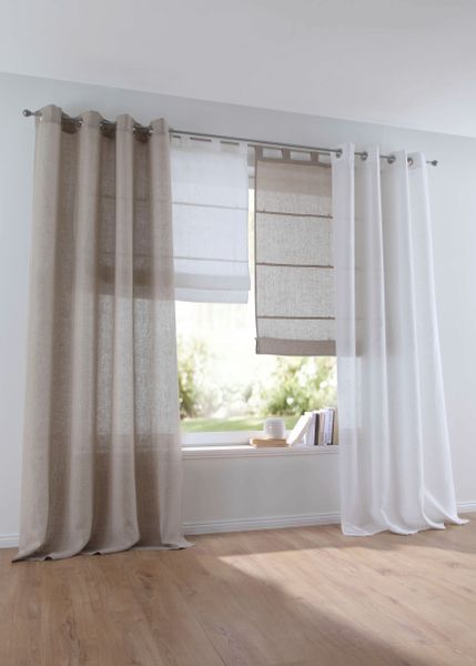 Kutti Raffrollo "Metis Leinen" mit Schlaufen freihängend einfarbig, blickdi günstig online kaufen