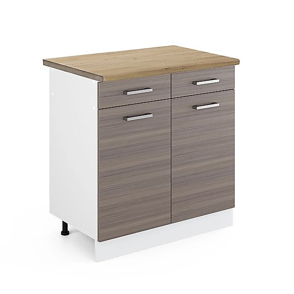 Vicco Küchenunterschrank R-Line Schubladenschrank für die Küche Edelgrau 80 günstig online kaufen