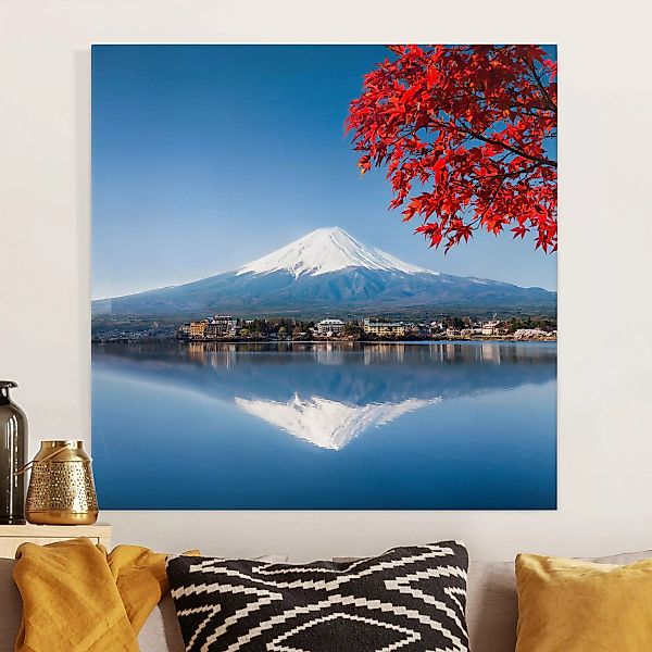 Leinwandbild Berg Fuji im Herbst günstig online kaufen