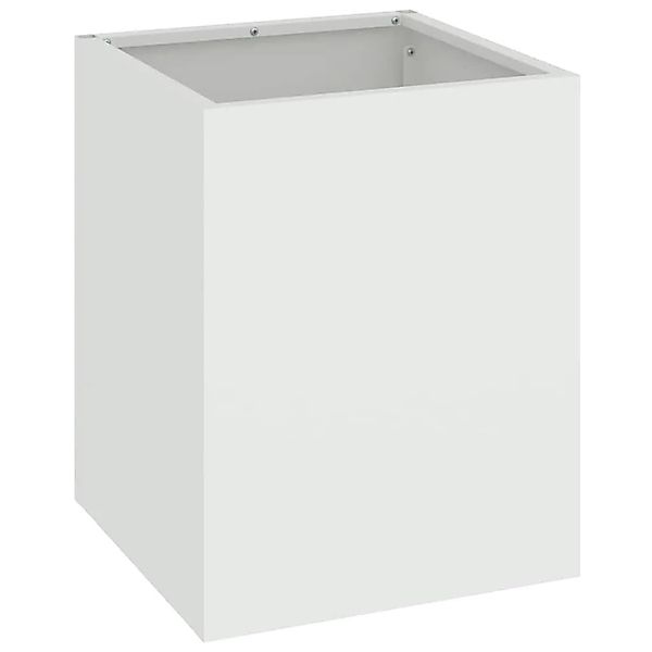vidaXL Garten-Pflanzgefäß Weiß 32 x 32 x 40 cm Kaltgewalzter Stahl 876344 günstig online kaufen