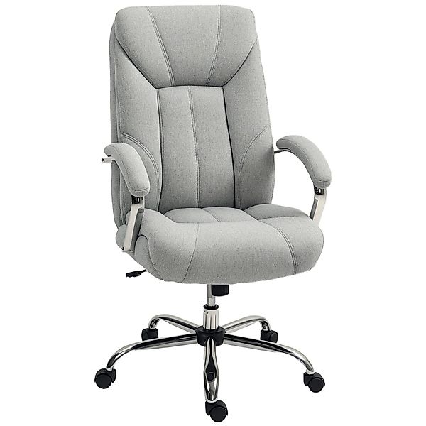 Vinsetto Bürostuhl Schaumstoff Polyester Hellgrau 65B x 78T x 110-118H cm günstig online kaufen