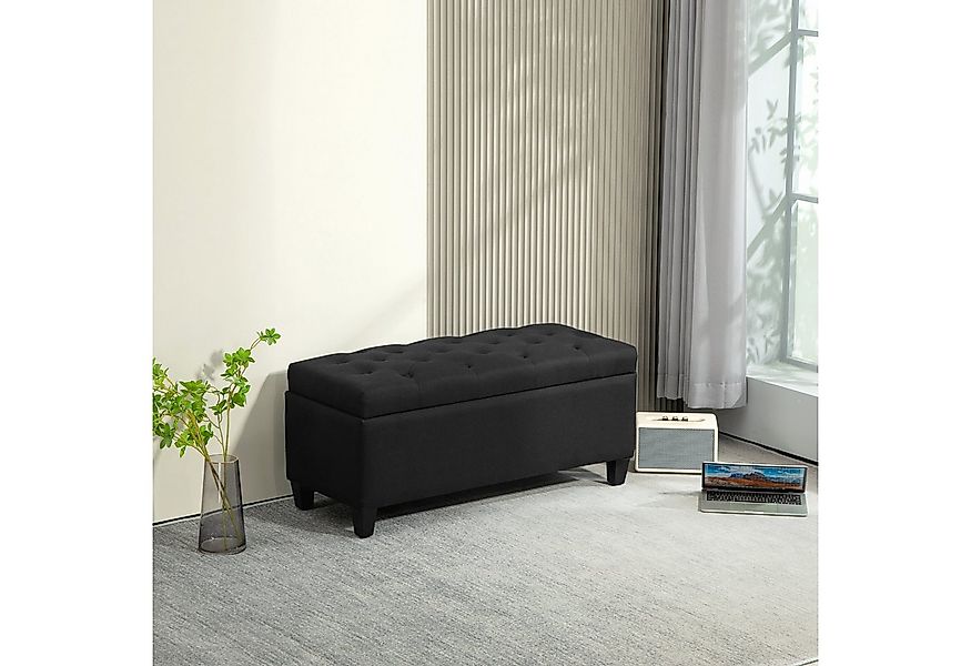 HOMCOM Sitzbank mit Stauraum Armlehnen, Samtartiges Polyester (Truhenbank, günstig online kaufen