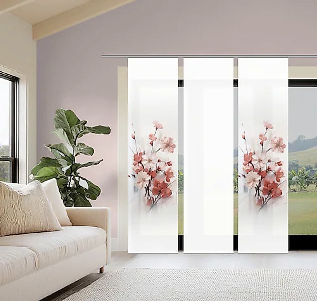 HOME WOHNIDEEN Schiebegardine »LOTUS« Paneelwagen 3 Stk. tlg. Schiebewand S günstig online kaufen