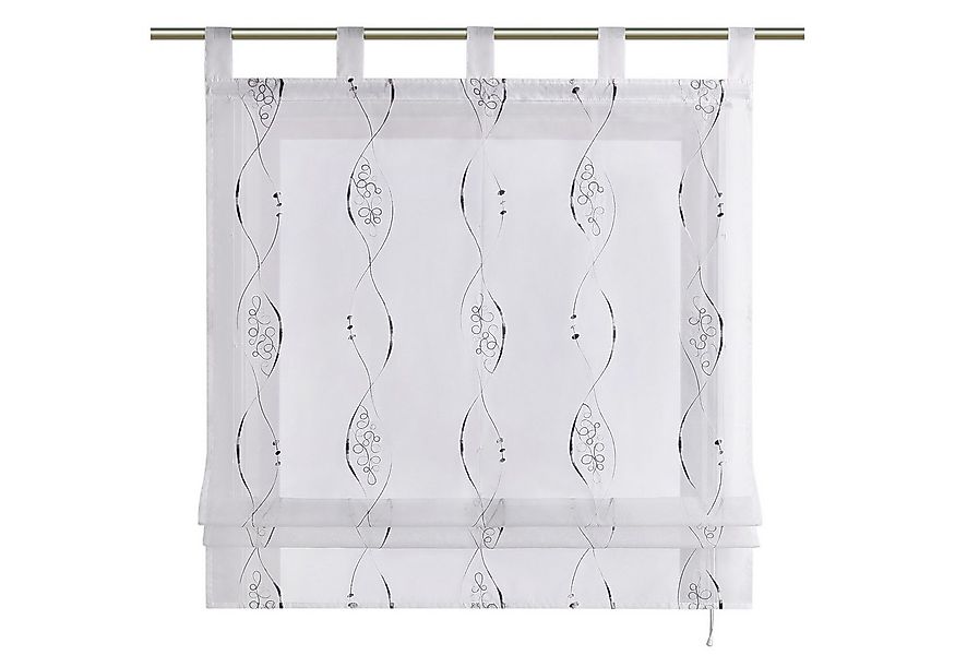 Joyswahl Raffrollo, mit Schlaufen, Küche Modern Schlaufenrollo Besticktmit günstig online kaufen