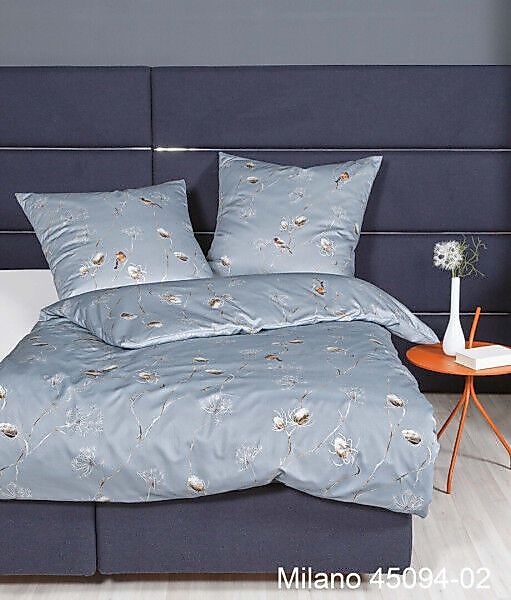 Janine Janine Mako-Satin Bettwäsche MILANO 45094 silbergrau naturell Größe: günstig online kaufen