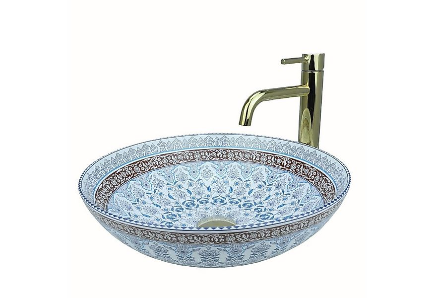 GTM Design Aufsatzwaschbecken Glanz - Modern Waschbecken ohne Hahnloch - El günstig online kaufen