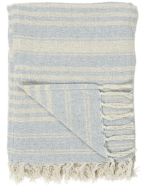 Wohndecke IB Laursen Plaid Creme Hellblau günstig online kaufen