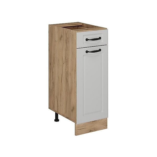 Vicco Unterschrank R-Line, Weiß Landhaus/Goldkraft Eiche, 30 cm ohne Arbeit günstig online kaufen