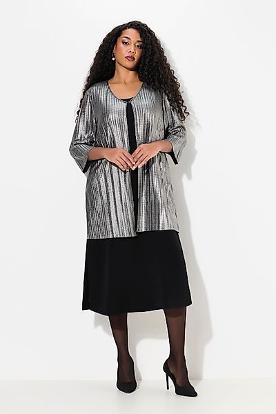 Ulla Popken Sommerjacke Plissee-Jacke V-Ausschnitt Hakenverschluss günstig online kaufen