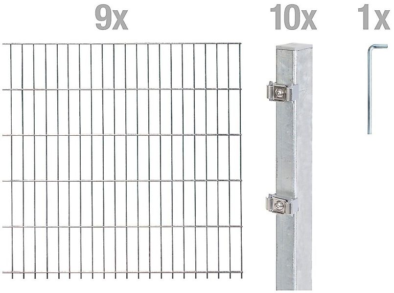 Alberts Doppelstabmattenzaun Grundset, (Set), Höhe: 80-160 günstig online kaufen