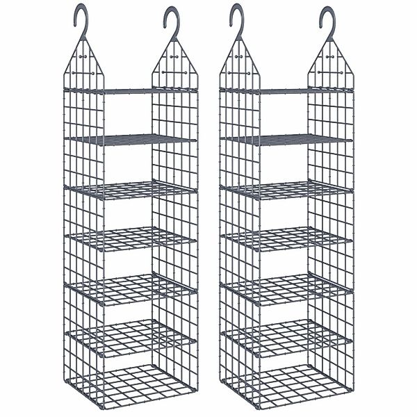 vidaXL Hängeregale für Kleiderschränke mit je 7 Fächern 2 Stk 3102980 günstig online kaufen