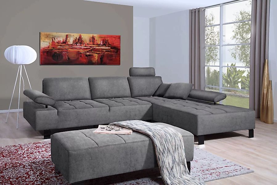 alina Ecksofa »Royce«, inklusive Sitztiefenverstellung, 296 cm breit günstig online kaufen