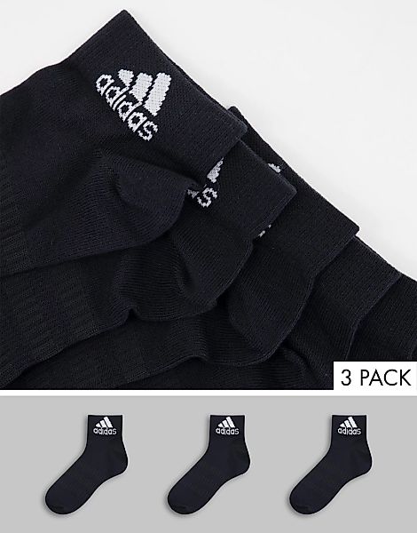 adidas – Training – 3er-Set Knöchelsocken in Schwarz günstig online kaufen