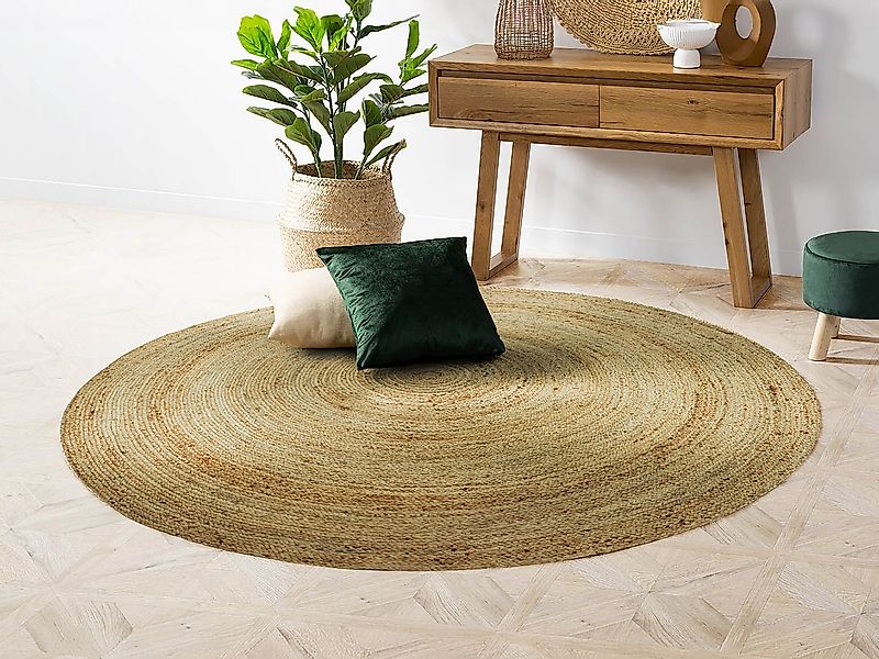 Teppich rund - D. 150 cm - 100% Jute - Naturfarben - JAIPUR günstig online kaufen