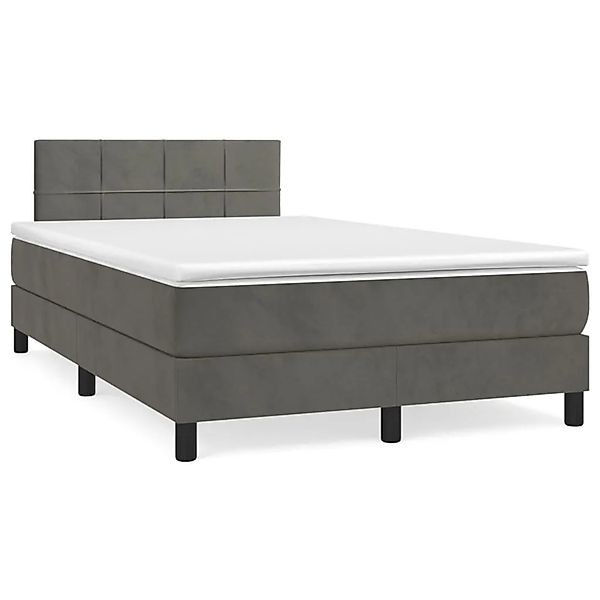 vidaXL Boxspringbett mit Matratze Dunkelgrau 120x200 cm Samt1389950 günstig online kaufen