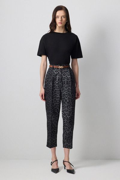 touche prive Stoffhose Karottenhose mit Leopardenmuster günstig online kaufen