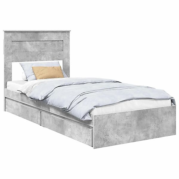 vidaXL Stauraumbett Betongrau 100 x 200 cm Holzwerkstoff 3409935 günstig online kaufen