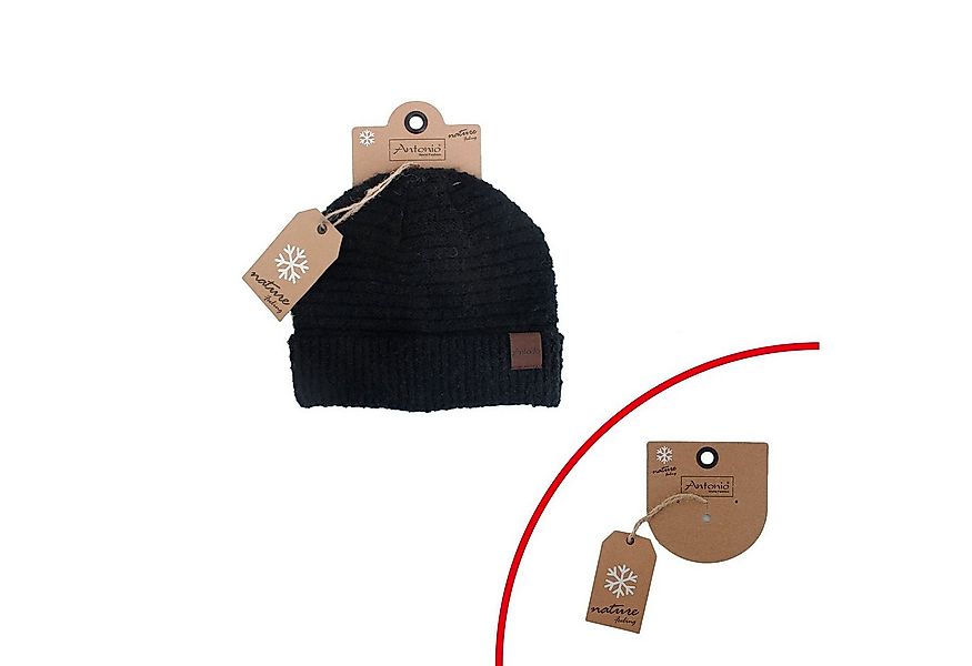Antonio Strickmütze Antonio Damen Strick Mütze Bouclé Beanie Black (1-St) günstig online kaufen