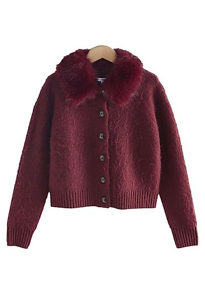 Next Strickjacke Strickjacke mit Kunstfellbesatz (1-tlg) günstig online kaufen