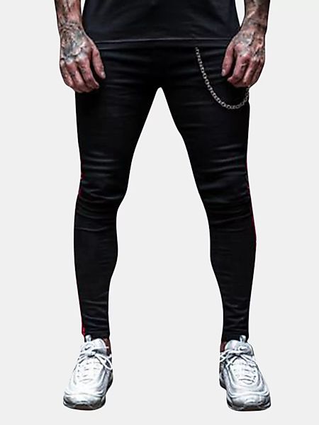 Sport Breathable Eisenkette Dekorationsstreifen dünne beiläufige Hosen für günstig online kaufen