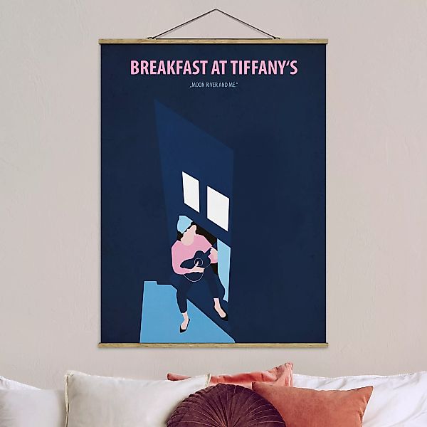 Stoffbild Portrait mit Posterleisten - Hochformat Filmposter Breakfast at T günstig online kaufen