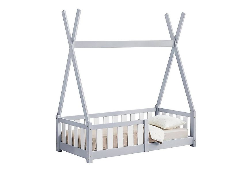 en.casa Kinderbett, »Helsingborg« mit Rausfallschutz Kiefernholz 70x140 cm günstig online kaufen