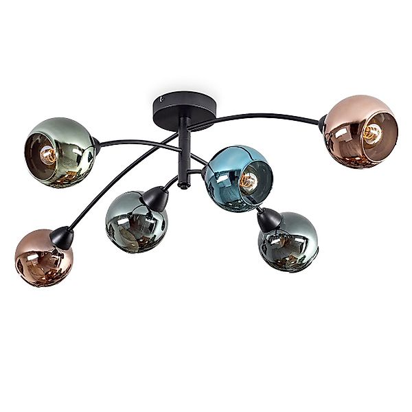 hofstein Deckenleuchte Deckenlampe aus Metall/Glas in günstig online kaufen