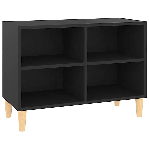 Tv-schrank Mit Massivholz-beinen Schwarz 69,5x30x50cm günstig online kaufen