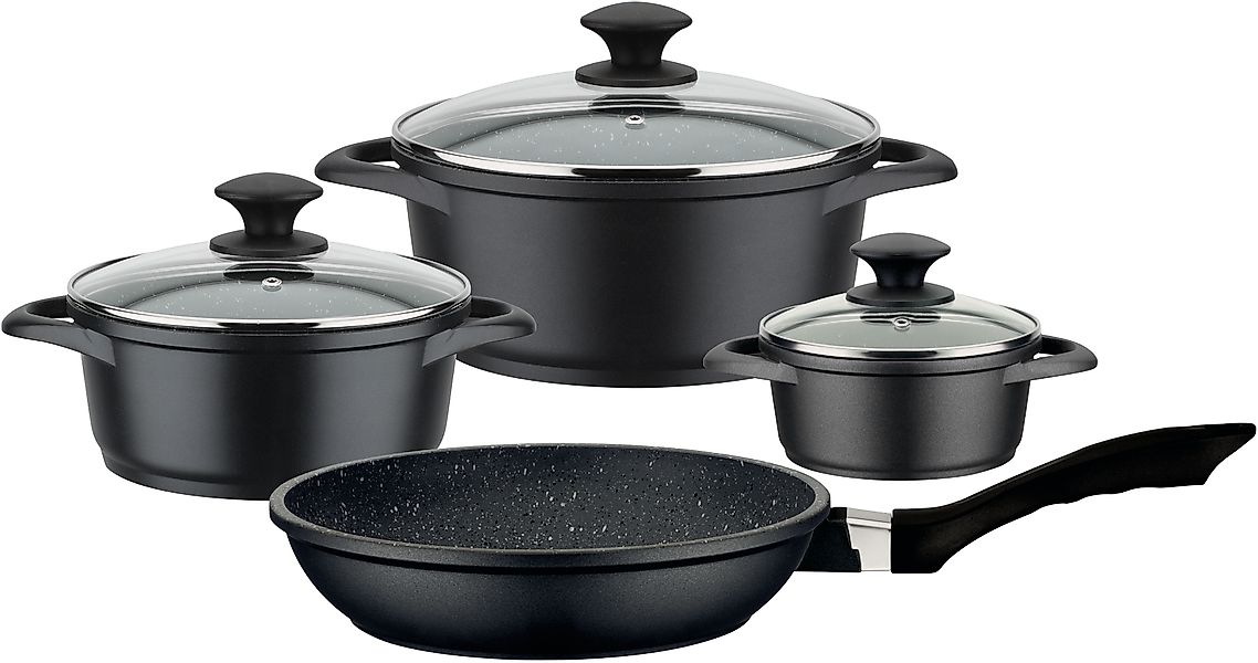 GSW Topf-Set »Gourmet Granit« Set, je 1 Kochtopf Ø 16/20/24 cm, 1x Bratpfan günstig online kaufen