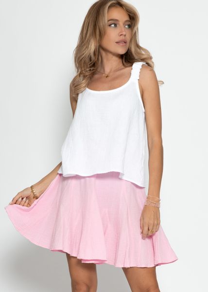 SASSYCLASSY A-Linien-Rock Musselin Rock mit Godet-Falten günstig online kaufen