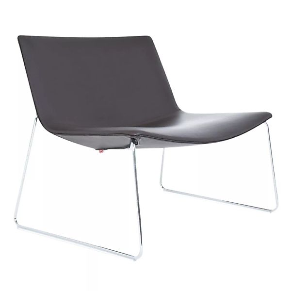 Arper - Catifa 80 2010 Lounge Chair mit Kufe - dunkelbraun/Leder/BxHxT 85x7 günstig online kaufen