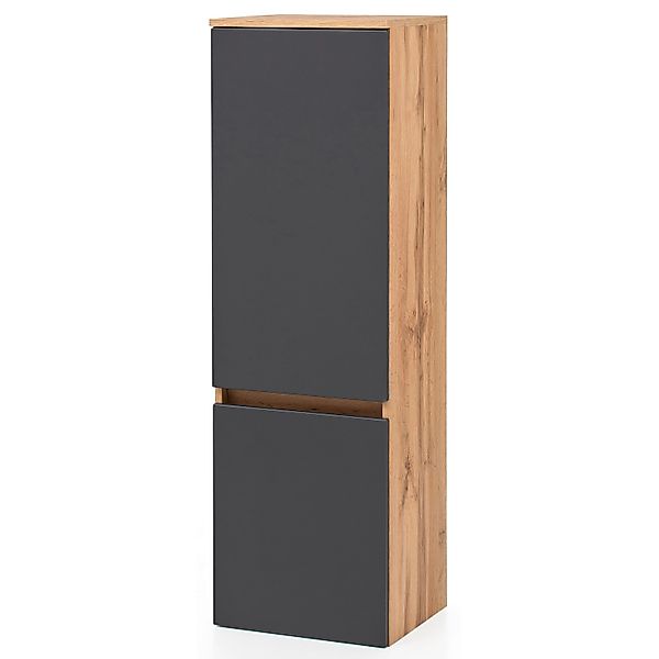 Held Möbel Midischrank Salerno 40 cm matt Weiß-Wotaneiche günstig online kaufen
