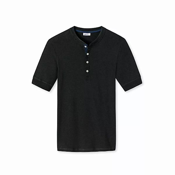 SCHIESSER Revival Herren Henley Shirt - 1/2 Arm, Uni, Karl Heinz - anthrazi günstig online kaufen