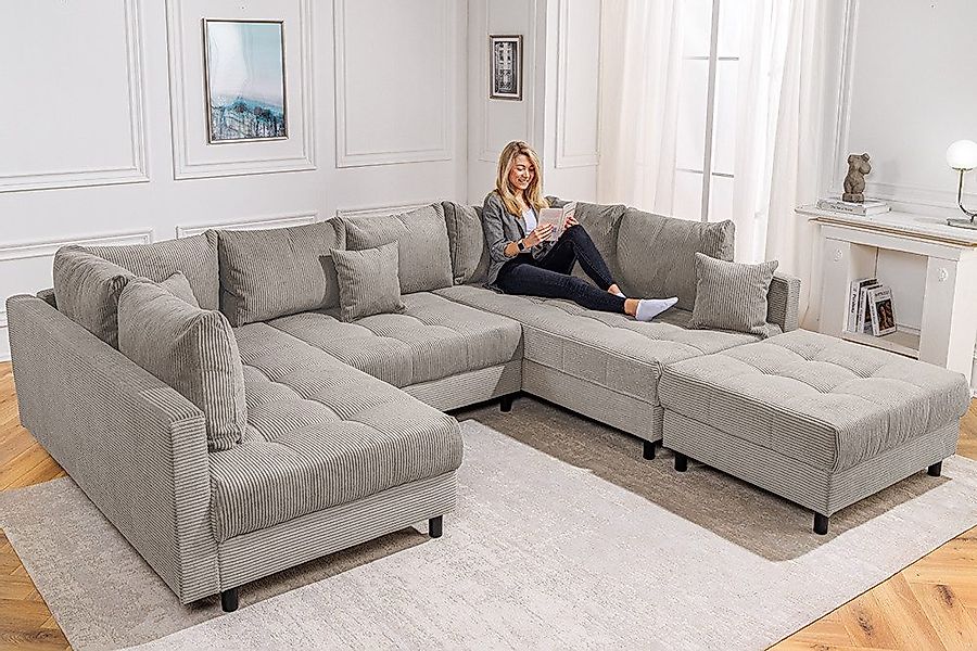 riess-ambiente Wohnlandschaft KENT 305cm greige / günstig online kaufen