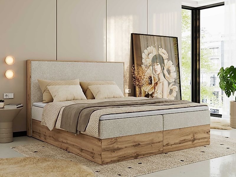 MKS MÖBEL Boxspringbett WOOD CLASSIC (Packung, günstig online kaufen
