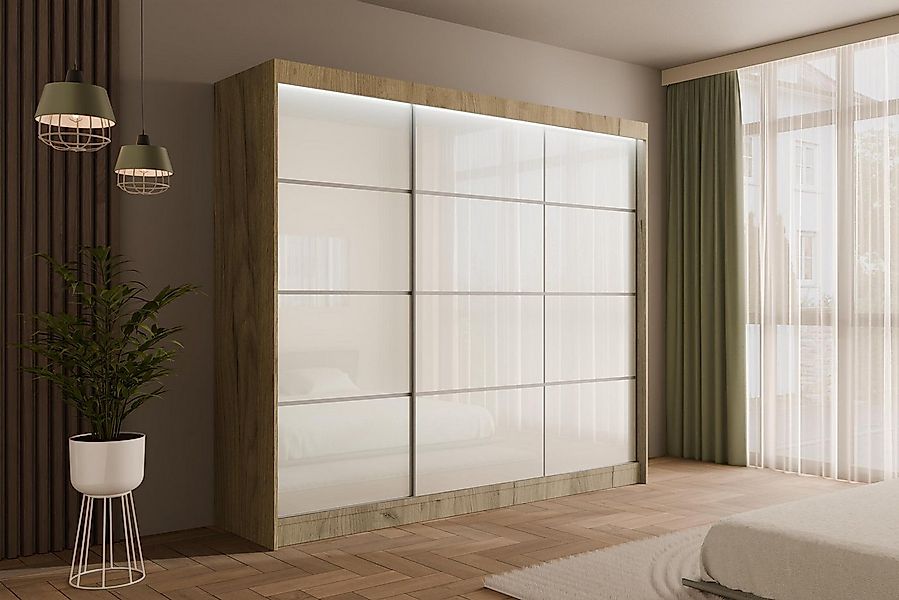ALTDECOR Schiebetürenschrank PEKA3 (Kleiderschrank Garderobenschrank mit vi günstig online kaufen