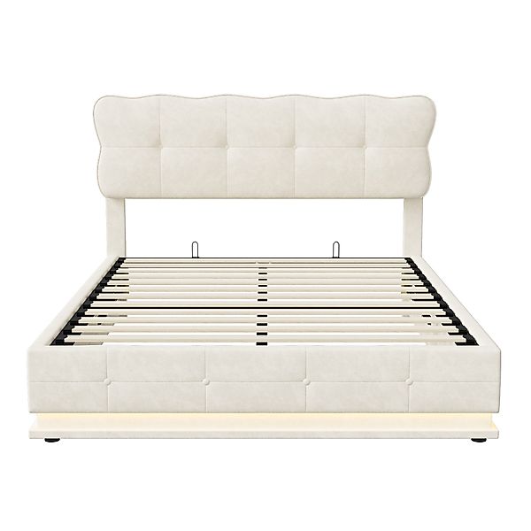 Gdood Polsterbett Stauraumbett Doppelbett LED (Hydraulisch günstig online kaufen
