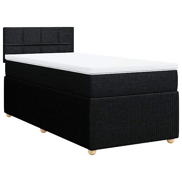 vidaXL Boxspringbett mit Matratze Schwarz 80x200 cm Stoff 3287285 günstig online kaufen