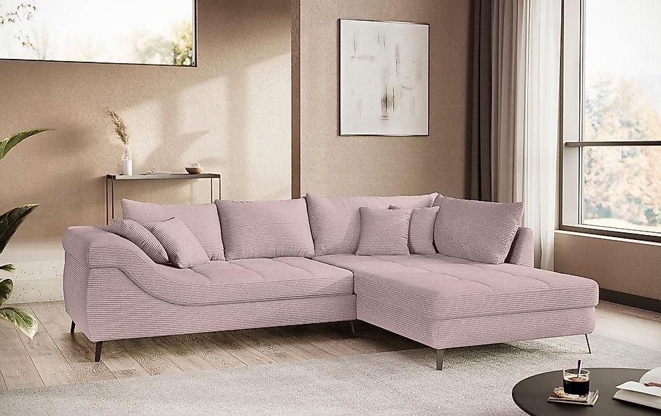 Mr. Couch Ecksofa »Portofino L-Form«, 4 Bezugsqualitäten, 13,5 cm hohe Meta günstig online kaufen