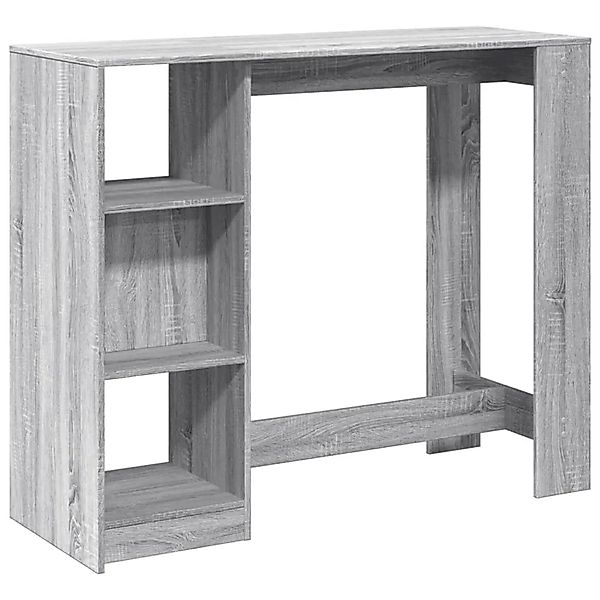 vidaXL Bartisch mit Regal Grau Sonoma 124x46x103,5 cm Holzwerkstoff 854396 günstig online kaufen