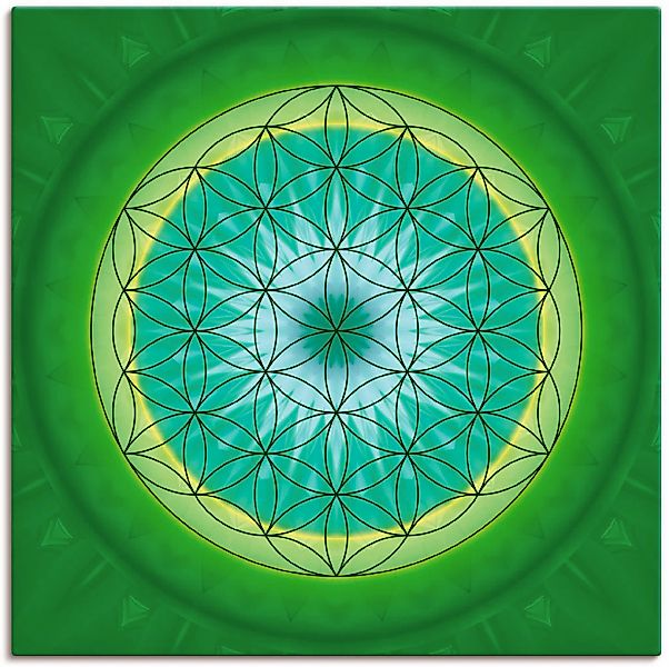 Artland Leinwandbild "Blume des Lebens 3" Muster 1 Stk. tlg. auf Holzrahmen günstig online kaufen